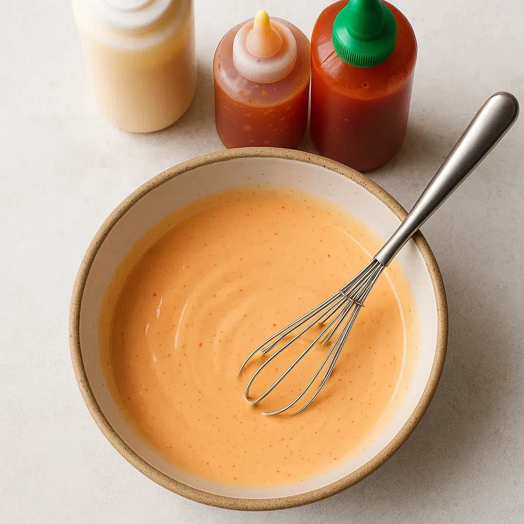 Irresistible Bang Bang Chicken Skewers Recipe 7 Whisking mayonnaise, sweet chili sauce, sriracha, honey, and lime juice together to make creamy Bang Bang sauce