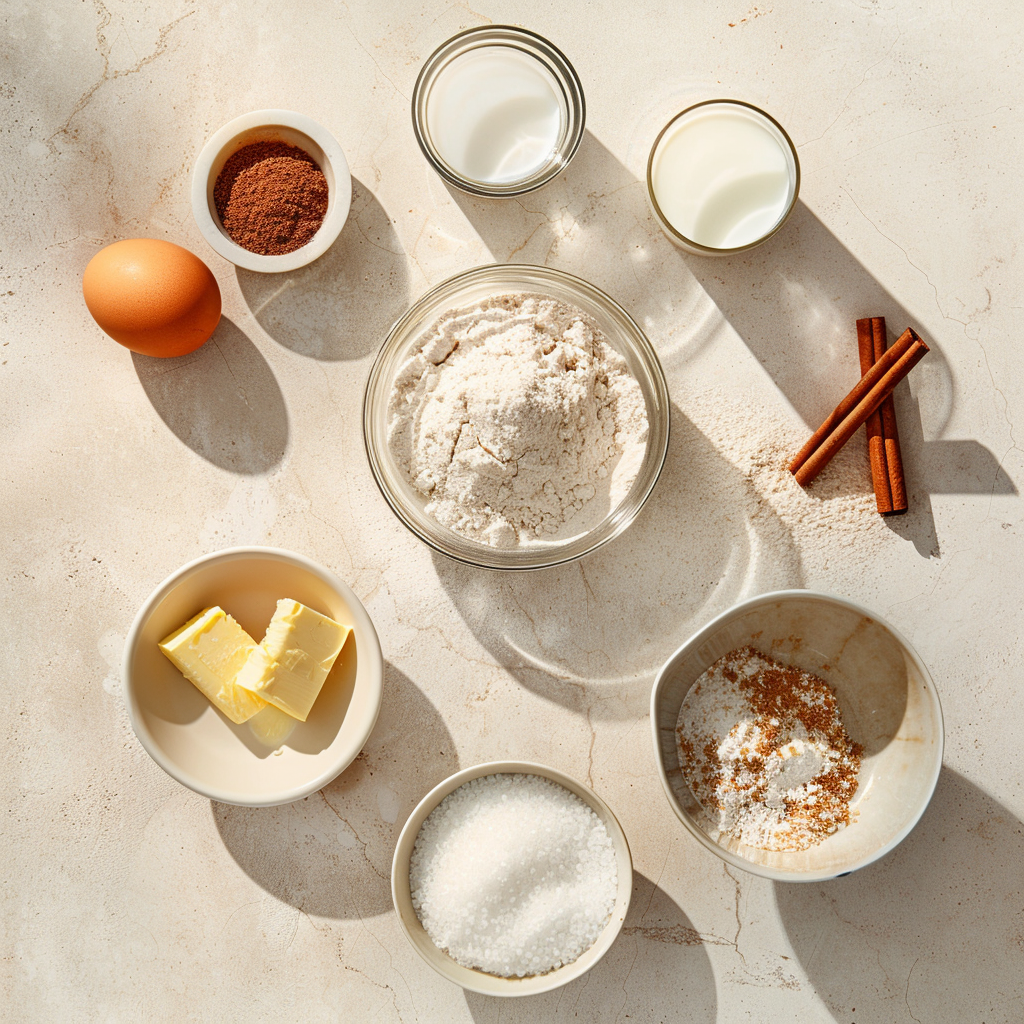 Orange rolls ingredients layout