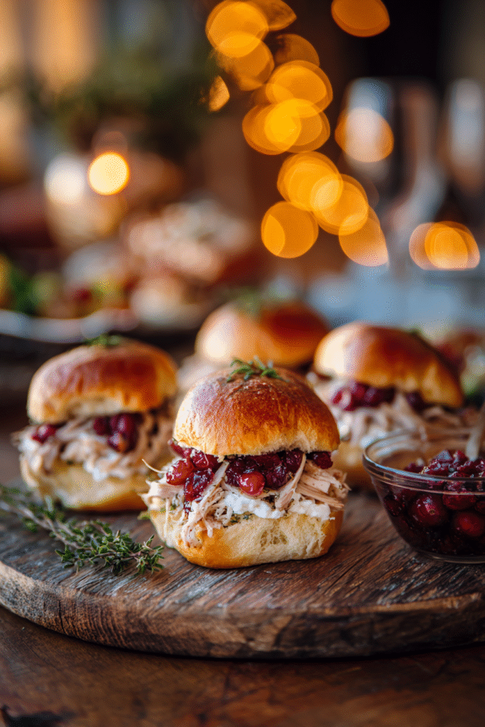 sweet cranberry leftover turkey sliders