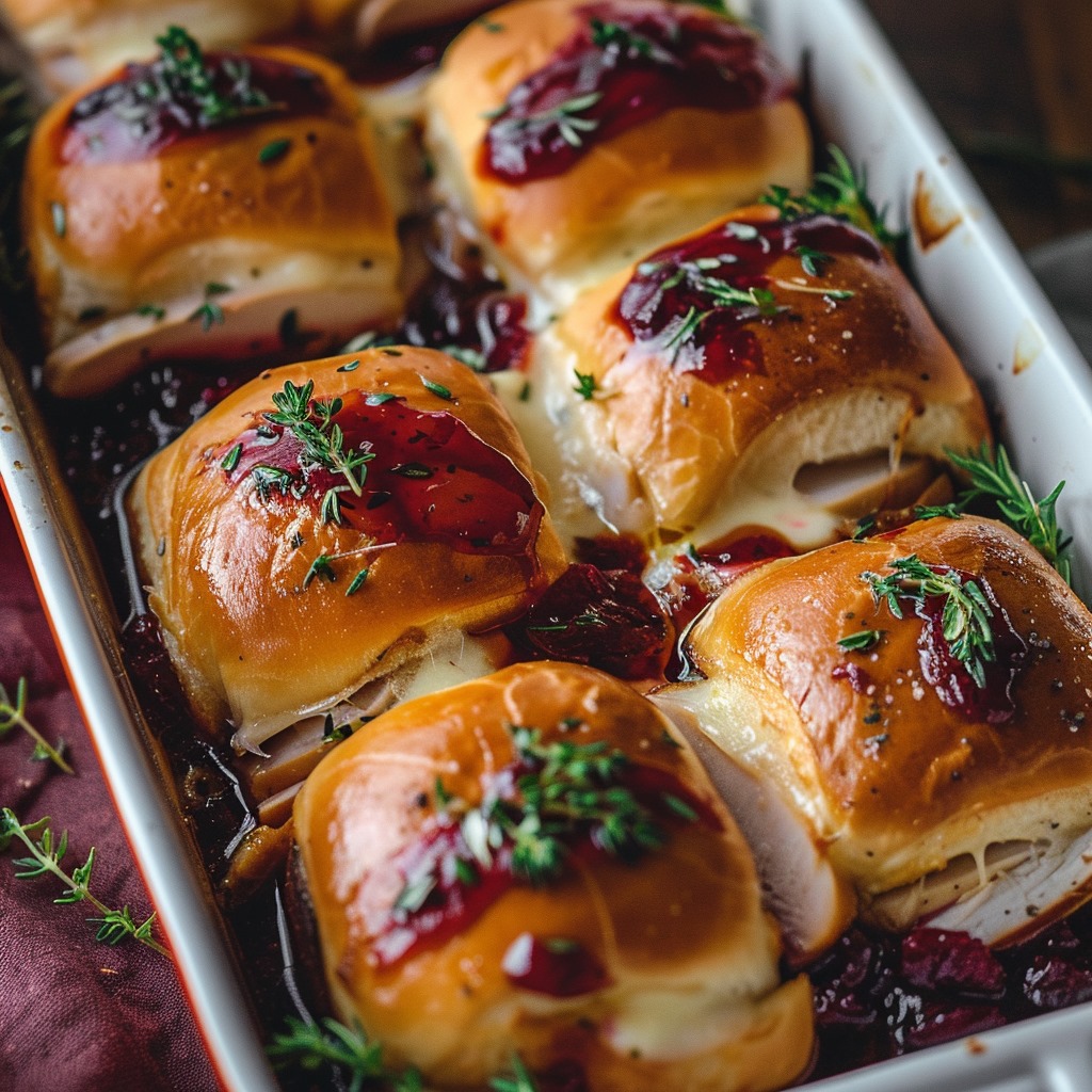 serving cranberry turkey sliders