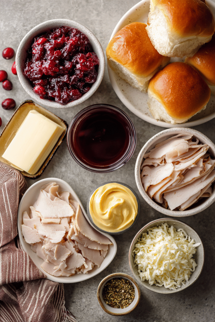 cranberry leftover turkey slider ingredients
