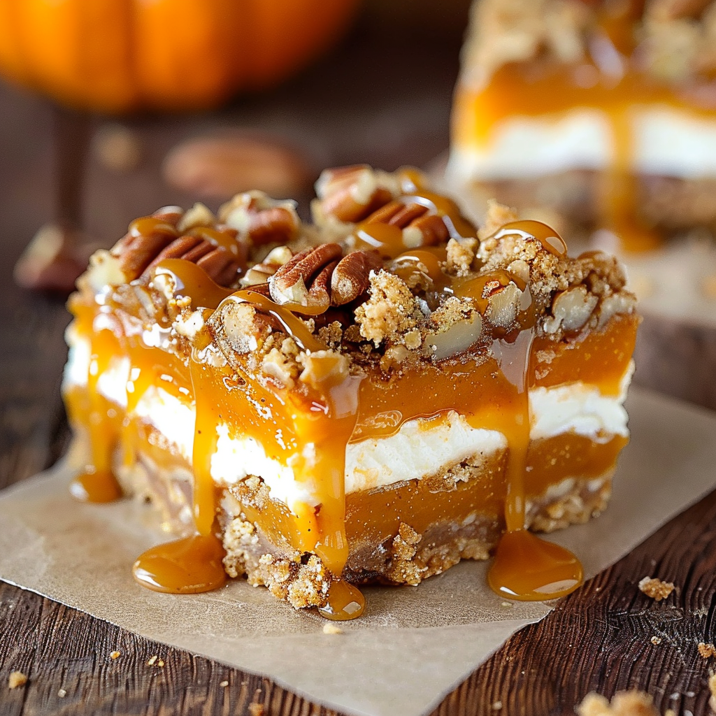 Caramel Apple Cheesecake Bars – with Pumpkin & Pecan! – Your New Thanksgiving Dessert Crush